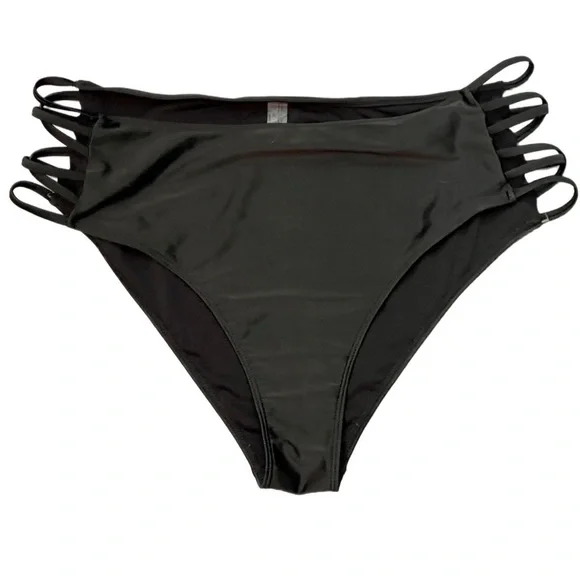Swim Six String Brief Plus Size Black Bikini Bottom NWOT in Size 22 - Picture 4 of 12